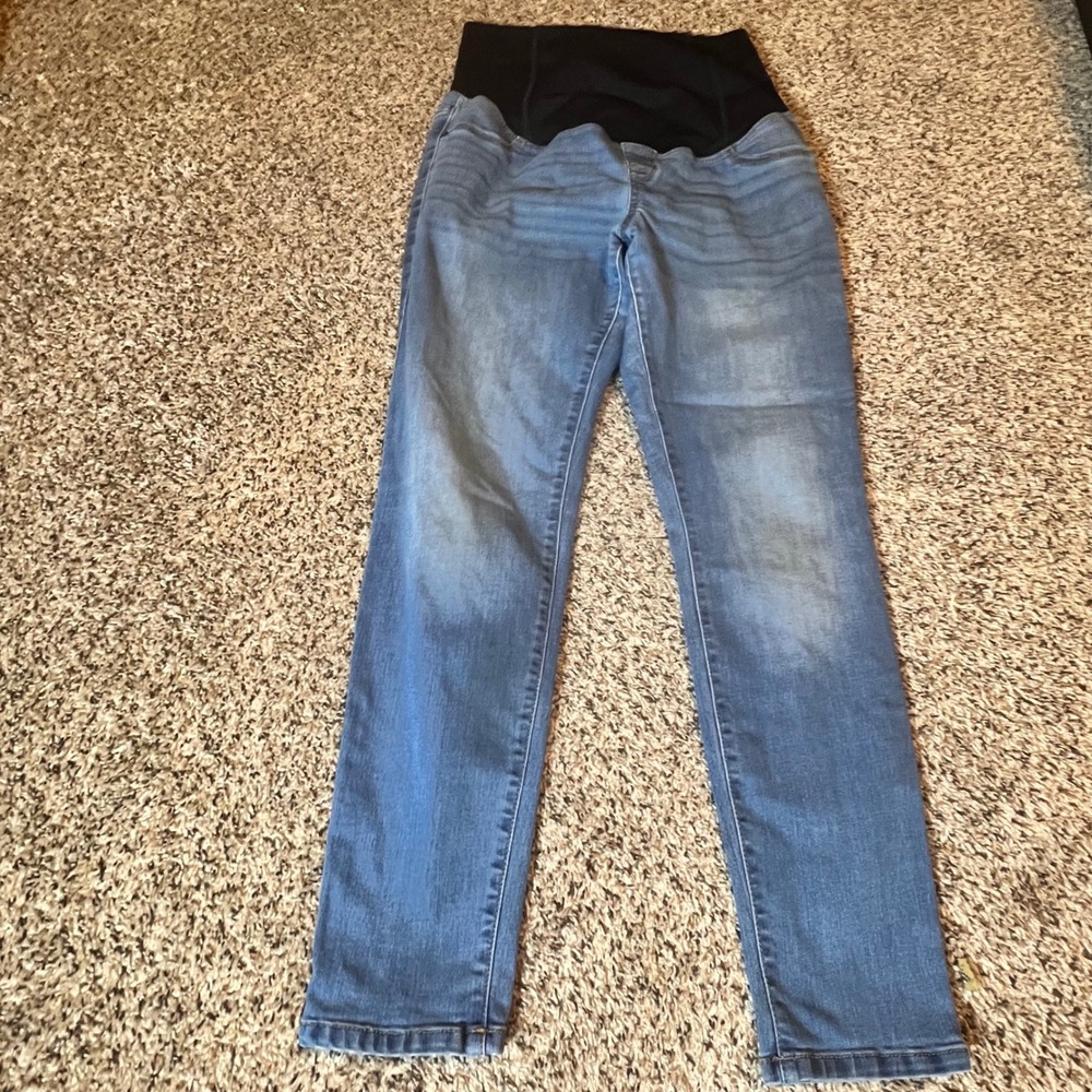 Isabel Maternity by Ingrid & Isabel Blue Medium Wash Skinny Jeggings Size 8/29R